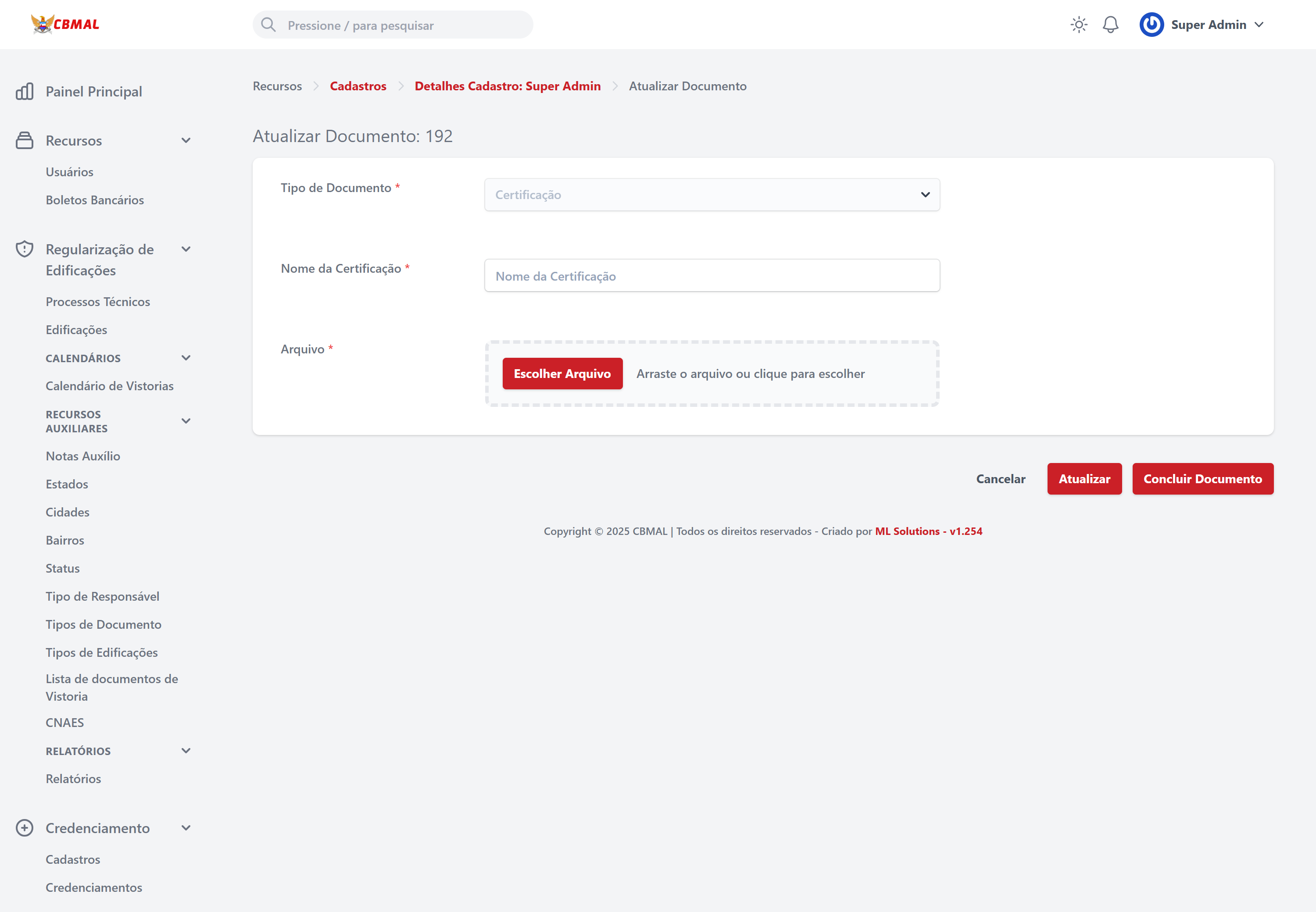 Upload de Documentos