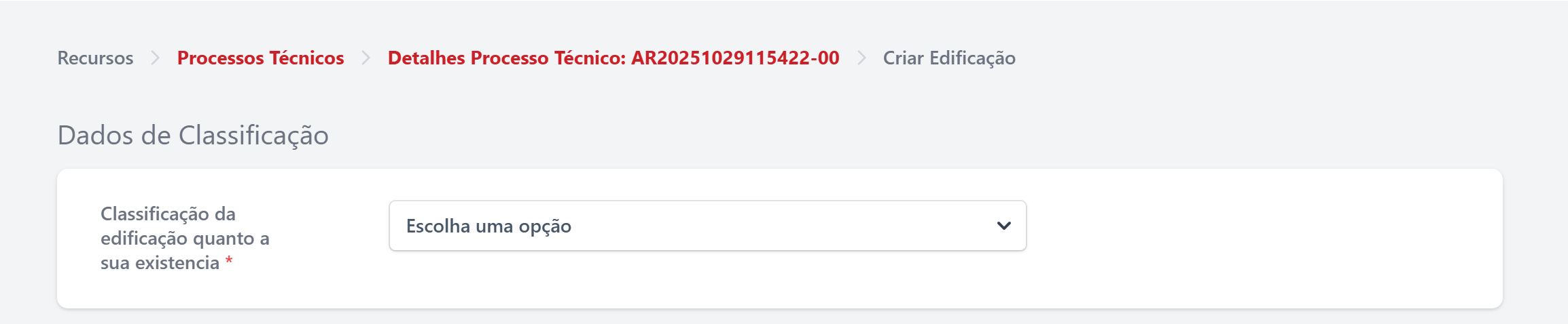 Formulário de Edificação