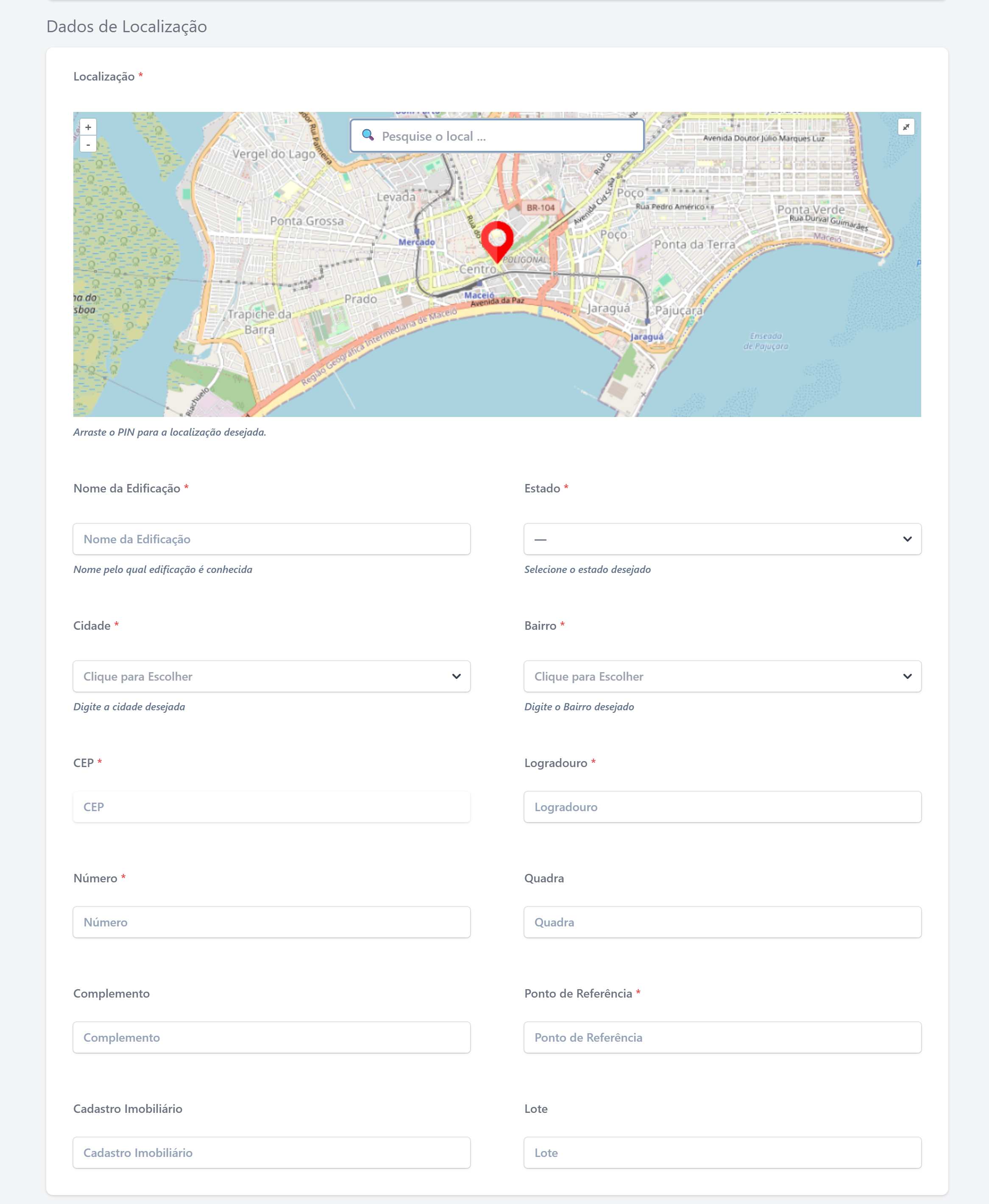 Formulário do Cliente