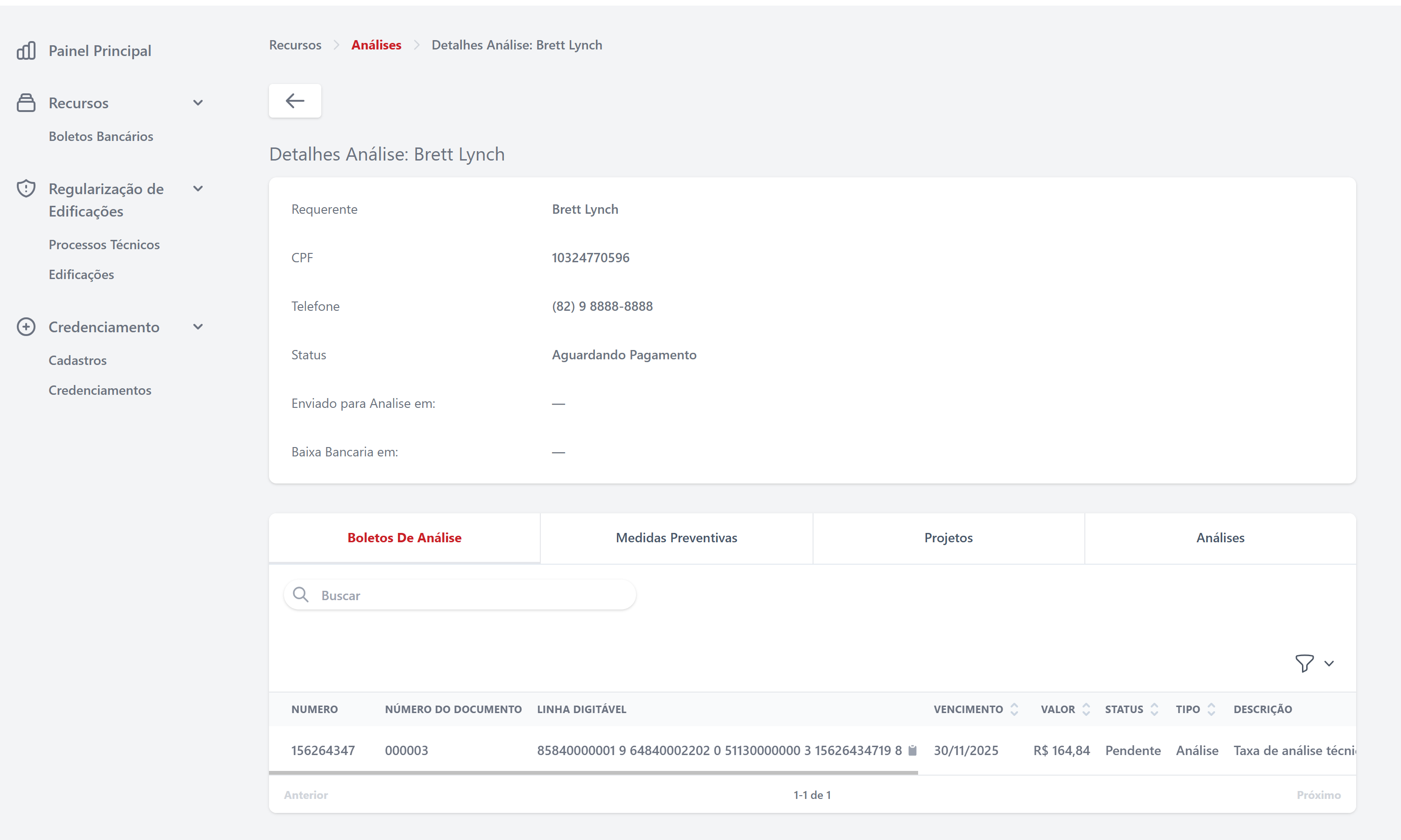 Detalhes da Análise - Aguardando Pagamento