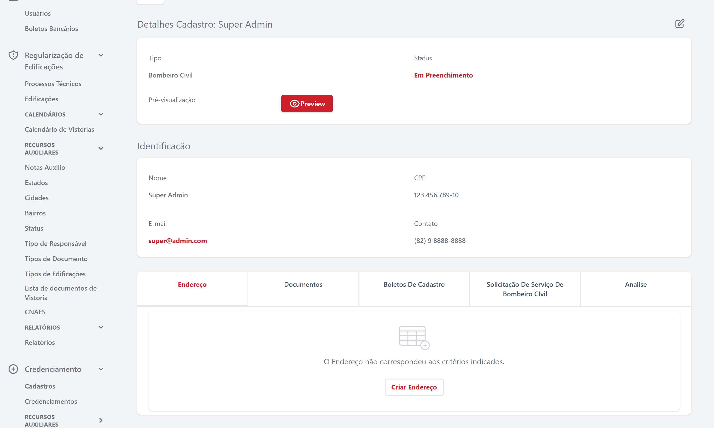 Detalhes do Cadastro