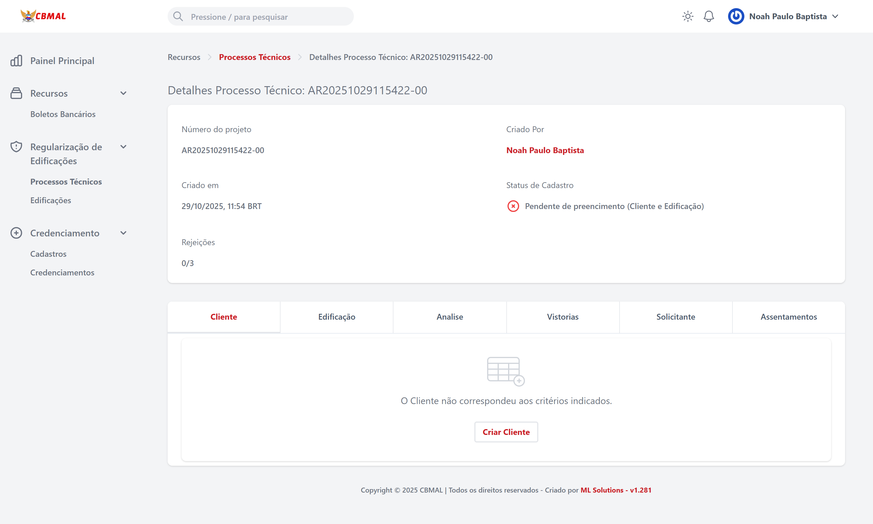 Detalhes do Processo Técnico