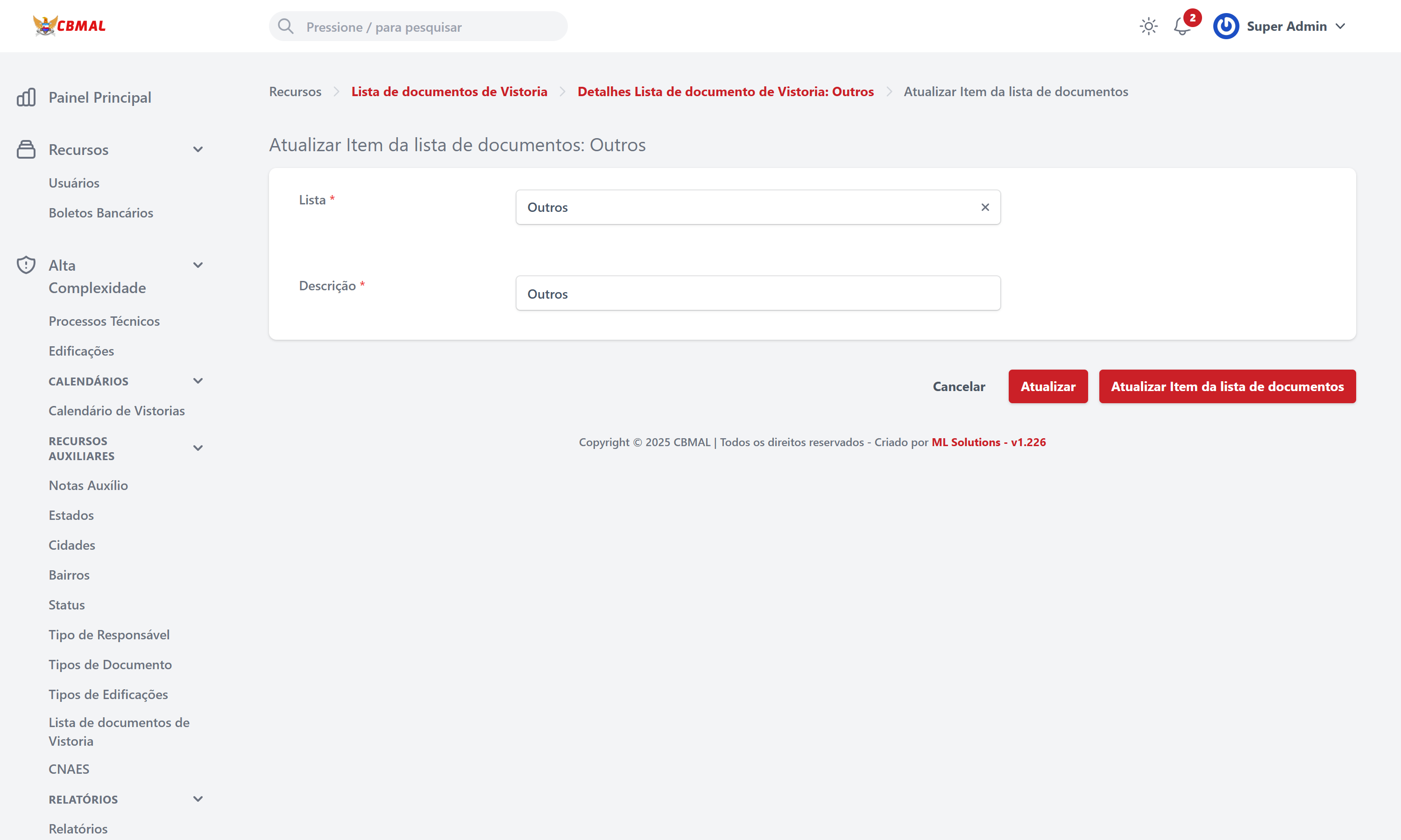 Editar Item da Lista