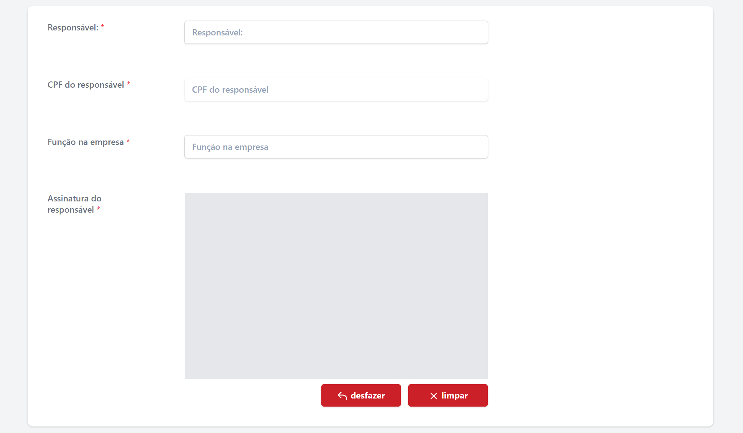 Formulário de vistoria