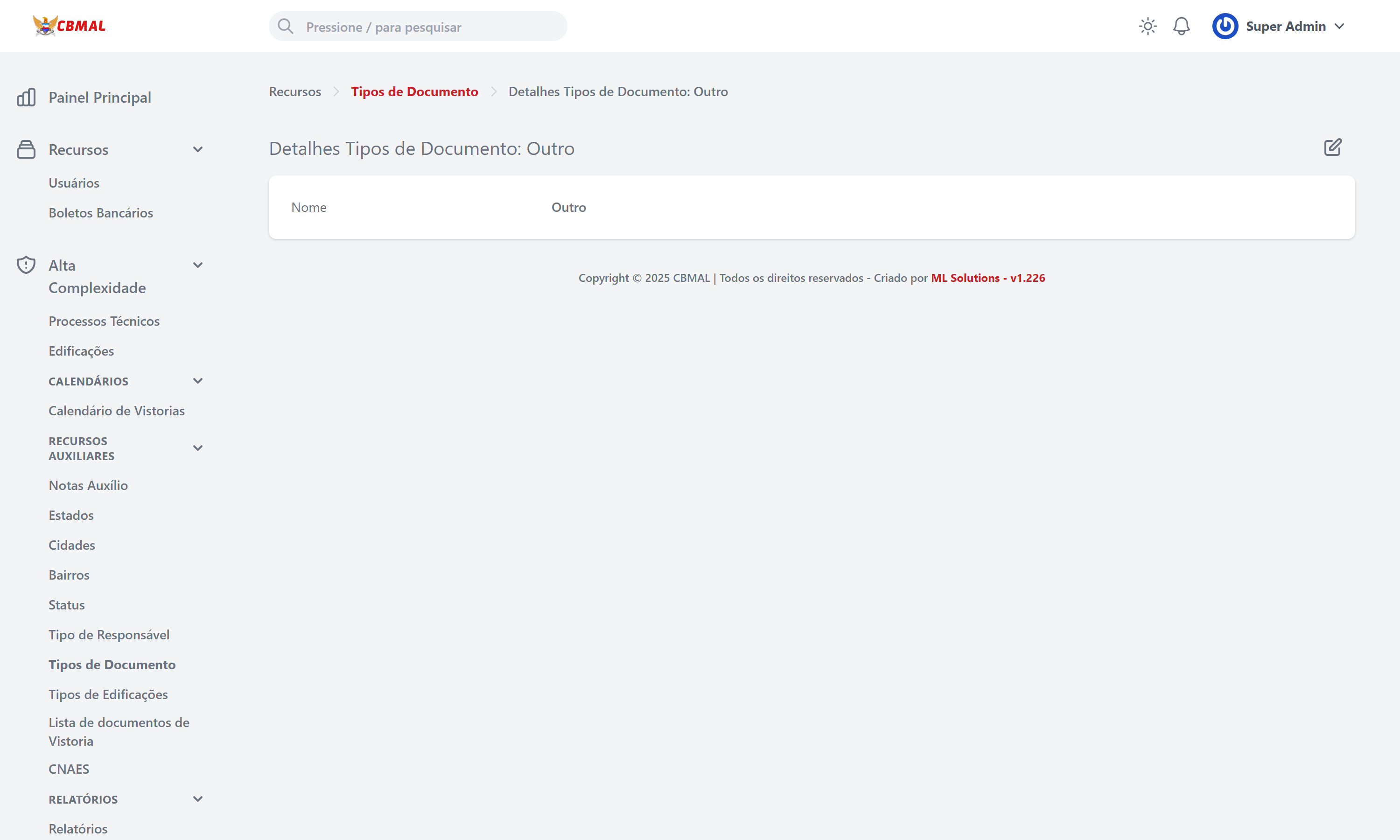 Visualizar Tipo de Documento