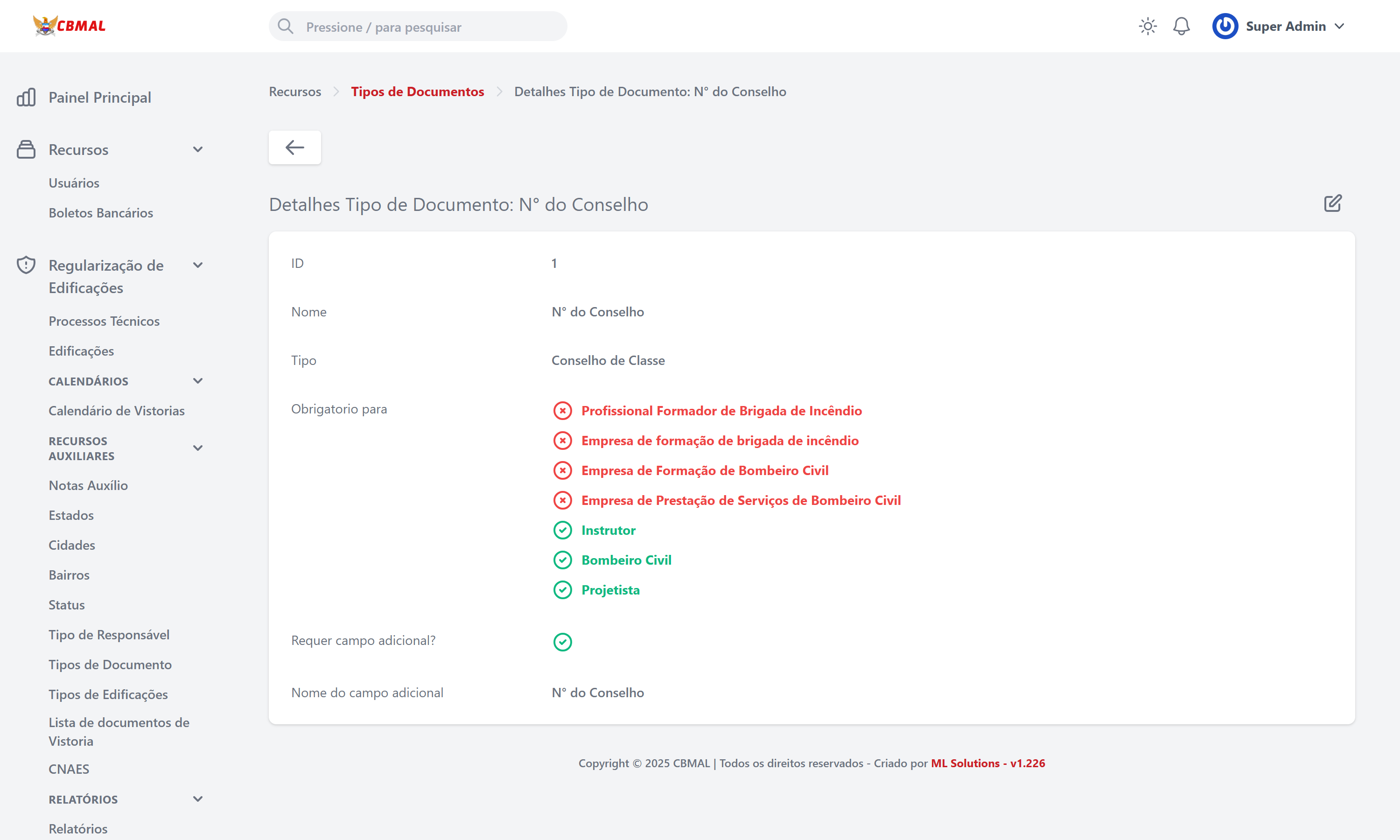 Visualizar Tipo de Documento